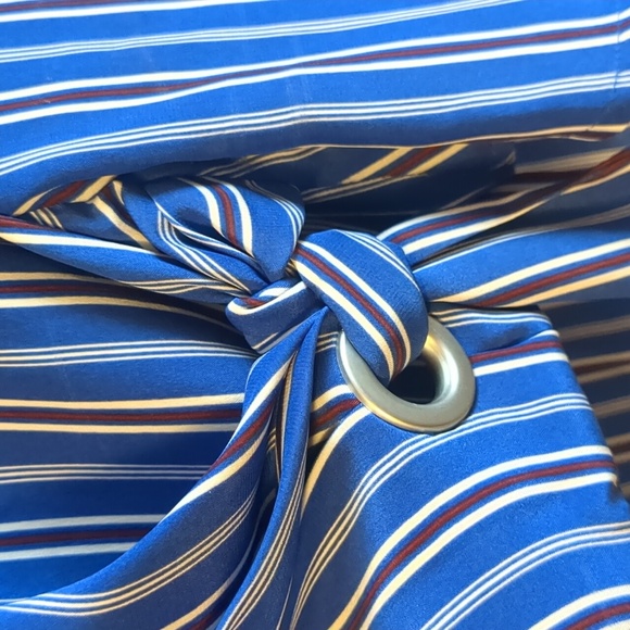 RAG & BONE Silk Felix Stripe Silk Blouse with Popover Waist Tie - S - Picture 4 of 8